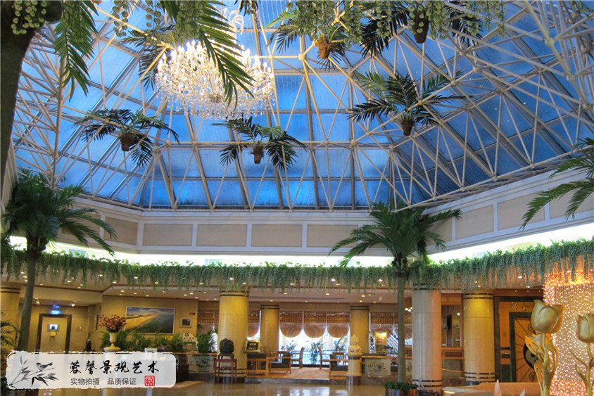 成都仿真玻璃钢大树案例，广西北海海滩大酒店 (1)