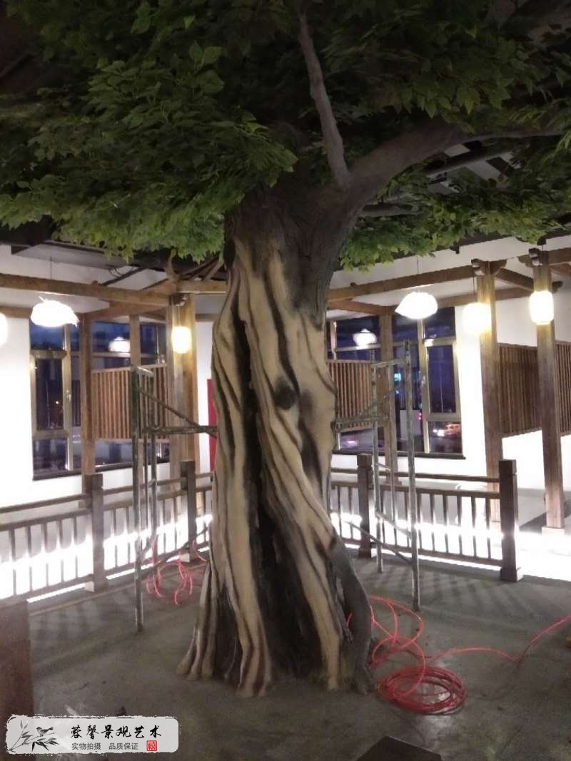 中式餐厅仿真榕树