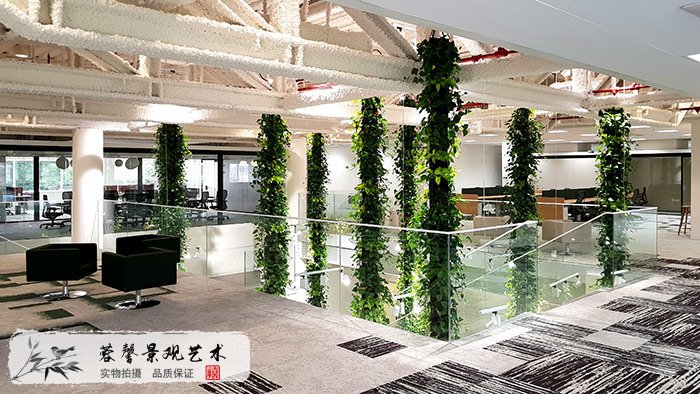 办公楼柱式植物墙