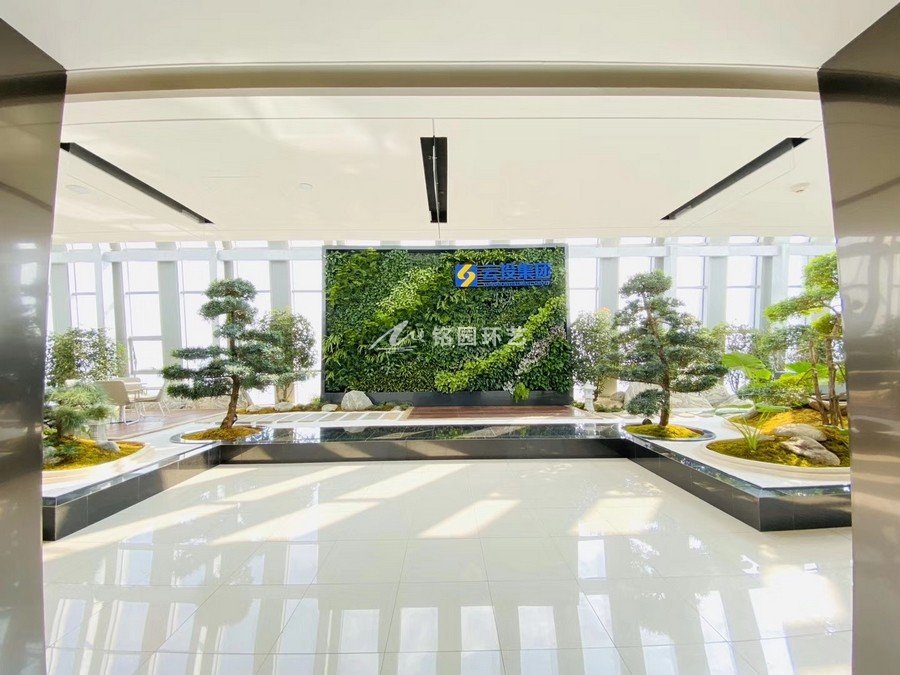 大堂植物墙，云投集团室内绿植垂直绿化景观