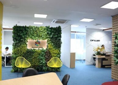 绿植形象墙，办公室仿真绿植墙景观